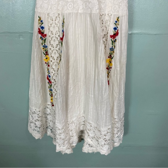Free People Keila Midi Dress Embroidered Floral Lace XS - Picture 5 of 10